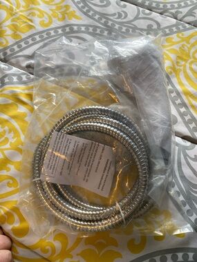 Chrome Handheld Shower Head with Flexible Hose - Silver